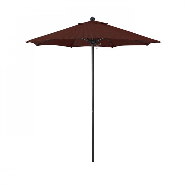 California Umbrella 7.5' Black Aluminum Market Patio Umbrella, Olefin Terrace Adobe 194061334867 - main